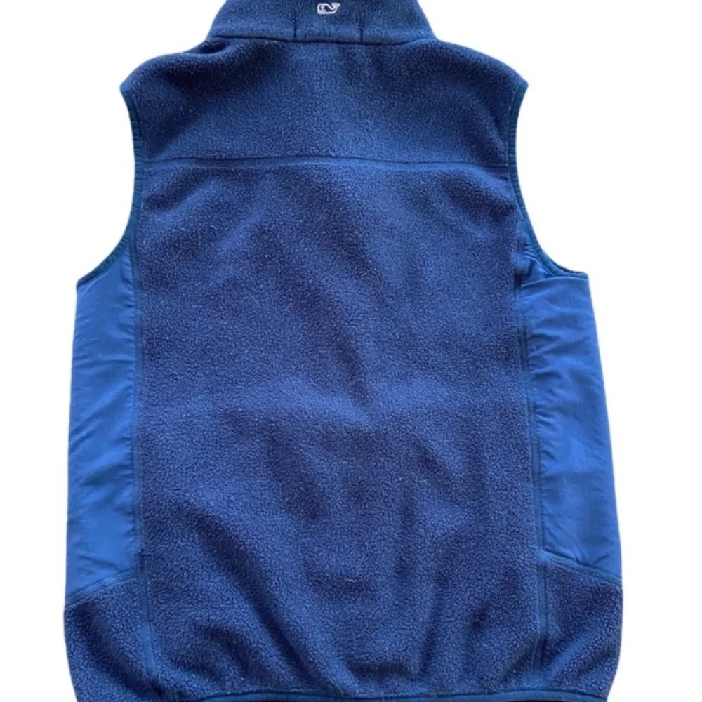 Vineyard Vines Boys Fleece Zip-Up Vest Blue Zipped Pockets Cozy Size Large Nice!